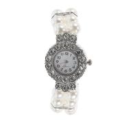 GALPADA Elegant Women's Wrist Watch with Double Row Pearl Bracelet Round Dial, Accurate Quartz Movement, Versatile Style for Parties and Formal Occasions, Small Size and Classic Design