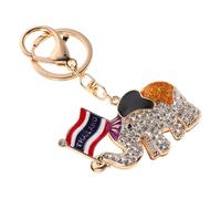 GALPADA Elephant Keychain Cute Elephant Keychain Bling Sparkling Alloy Rhinestone Portable Lightweight Daily Use Backpack Handbag Accessories 3.73x2.55x0.47in