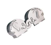 GALPADA Elephant Shape Baby Keepsake Box Silver Metal My First Tooth and Curl Holder Small Infant Hair and Teeth Storage Box for Newborn Memory