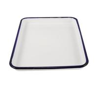 GALPADA Enamel Baking Pan Enamel Baking Tray 13.95x10.02x0.98in Rectangular Multi-Functional Design Withstand High Temperatures White Oven Serving Fruits
