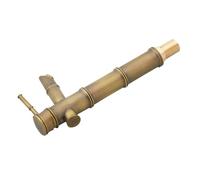 GALPADA European Antique Copper Basin Faucet Bamboo Design Full Copper Mixer Tap for Bathroom Sink Artistic Retro Wire Drawing Surface with Large Spout Durable Single Hot and Cold Water