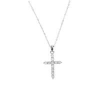 GALPADA European-inspired Cross Pendant Necklace for Women Twisted Chain with Cubic Zirconia Minimalist Jewelry for Daily Wear Valentines and Anniversaries Faith Symbol Charm Accessory