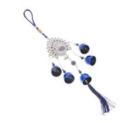 GALPADA Evil Eye Wind Chime with Peacock Design, Weatherproof Metal Wind Bell Ornament Featuring Gentle Melodies, Blue Hanging Decoration for Garden and Outdoor Decor