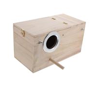 GALPADA Extra Large Wooden Wild Bird Nest Box with Left Side Opening Breeding Box for Songbirds Window Bird House for Outdoor Nesting and Feeding for and Finches