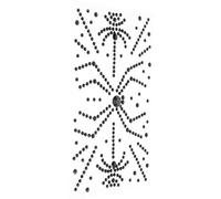 GALPADA Face Gems Festival Face Stickers Glitter Makeup Black Plastic Skin-friendly for Halloween Party Stage Performances Retro Dark Design Spider Adhesive Rhinestone Decals