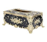 GALPADA Fashion Napkin Box Rose Patterned Tissue Box 9.04x5.11x3.65inch Plastic Removable Design European Style Elegant Tissue Case for Office and Living Room