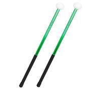 GALPADA Felt Head Aluminum Alloy Drumsticks for Marching Drums Green Percussion Sticks for Students Band Practice and Stage Performance