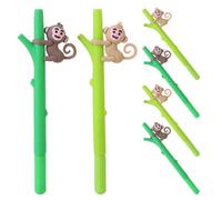 GALPADA Fine Point Monkey Gel Pens 6Pcs Erasable Ballpoint Animal Design for Boys and School Supplies Including Bright Ink Colors and Novelty Writing Tools