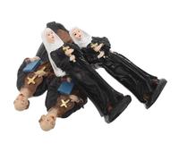 GALPADA Finely Detailed Nun and Priest Figurines 4pcs Featuring and Christian Statues Set Compact Design Resin Fade Resistant Finish, for Religious Presents and Desktop Decorations