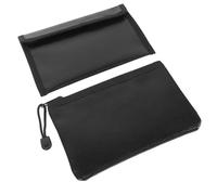 GALPADA Fireproof Document Bag 2Pcs Black Portable File Organizer Water Resistant Receipt Storage Pouch Heat Resistant for Home and Business Use