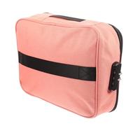 GALPADA Fireproof Lock Box for Documents Multi-Layer File Storage Case with Waterproof Fabric Foldable Design Pink Three-Layer Certificate Organizer for Home and Office
