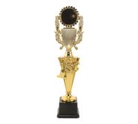 GALPADA First Place Plastic Trophy with Four Pillars and Wide Base | PP Plastic, Molded Construction with Reduced Seams, Vibrant Gold Finish, for Sports Tournaments and Award Ceremonies
