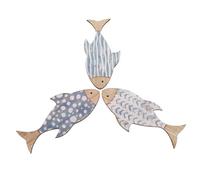 GALPADA Fish Wall Decor, 3Pcs Wooden Fish Wall Art, Nautical Beach Style, Multiple Uses, Outdoor Lake House