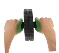 GALPADA Five Hole Double Roller Wheel Muscle Training Wheel for Men Sturdy Abs Exercise Equipment with Comfortable Grip Handles for Core Strengthening and Endurance Workouts