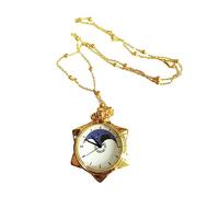 GALPADA Five-Pointed Star Pocket Watch Stylish Pentacle Appearance Moon Hanging Clock Decor for Classic Timekeeping