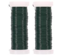 GALPADA Flexible Garden Wire Plant Ties 2 Rolls Green Coated Metal Wire for Supporting Tomato and Climbing Plants Outdoor Gardening and Floral Arrangement