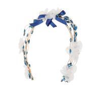 GALPADA Floral Headpiece Wedding Hair Band Handmade Soft Clay Leaf Hair Vine with Crystal Accents Elegant Bridal Accessories for Prom and Special Events