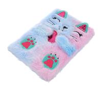 GALPADA Fluffy Diary Notebook Plush Notebook for Students 8.45x6.29x0.79in Easy to Carry Charming Aesthetic Creative Plush Cat Pattern Cover Daily Use Educational Institutions