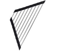 GALPADA Foldable Black Stainless Steel Roll-up Drying Rack with Triangular Shape and Cutting Board Holder, Sturdy and Break-resistant Washing Rack for Kitchen Sink Organisation