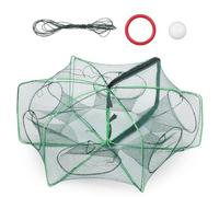 GALPADA Foldable Fishing Net for Shrimp and Crab Quick Folding Mechanism, Sturdy Nylon Material, Portable Catcher Suitable for Lakes and Coastal Areas, Green