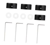 GALPADA Footswitch Topper Black Colour 4 Sets for Guitar Effect Pedals, Aluminium Alloy with Internal Rubber Pad, Comprehensive Protection Caps Suitable for Guitar Effect Pedal