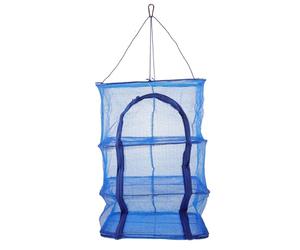 GALPADA Four-Layer Foldable Hanging Drying Net with Built-in Steel Wire Ring and Buckle, Nylon Mesh for Fish and Shrimp Drying Outdoors