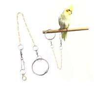 GALPADA Full Copper Bird Foot Anklet with Buckle Chain Smooth Circle Lock for Parrots Cockatiels Peony Large Foot Ring Prevents Flying Golden and Silver Options