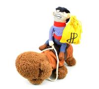 GALPADA Funny Dog Costume Rider Outfit with Cotton Material and Saddle Design, Comfortable Pet Clothes for Birthdays and Halloween, Available in Sizes S to Xl