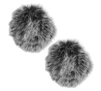 GALPADA Furry Lapel Microphone Wind Screen 2Pcs, Universal Windproof Muff for Lavalier Mic, Short Plush Covers in Black White Grey for Outdoor Use