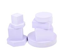 GALPADA Geometric Photography Props 8pcs Purple Foam Blocks Stereo Cubes and Cylinders for Photo Studio Posing and Craft Decoration