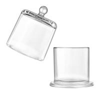 GALPADA Glass Butter Dish and Decorative Candle Holder with Lid, 210ml Capacity, Modern Style Glass Candy Jar Suitable for Coffee Shop and Buffet Store Use