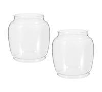 GALPADA Glass Lamp Chimney Replacement 2Pcs Oil Lamp Globes for Paraffin Lanterns for Garden and Indoor Lighting