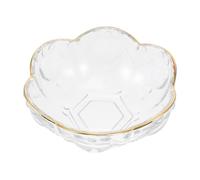 GALPADA Glass Salad Bowl with Gold Rim, Non-Slip Table Decor, Simple and Generous Style for Weddings and Family Gatherings, Unique and Pretty Fruit Salad Bowl