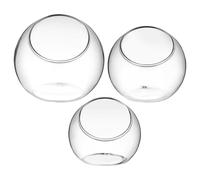 GALPADA Glass Terrarium Globe Set and Slant Shape 3pcs with Easy-access Opening Elegant Modern Tabletop Planter for Succulent and Air Plant Display at Home or Party Table