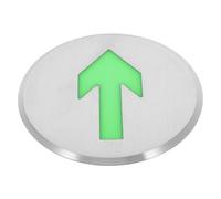 GALPADA Glow the Dark Easy to Recognize Safety Signs Stainless Steel Arrow Exit Sign Fluorescent and Arrow Floor Marker for Effective Evacuation for Emergency Outdoor Use