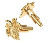 GALPADA Gold Maple Leaf Cufflinks for Men and Women, Stylish Shirt Button Fasteners, Decorative Clothes Accessories Pair for Formal and Business Shirts