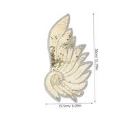 GALPADA Gold Sequin Embroidered Angel Wing Patch for DIY Clothes Applique Decoration Chic Design for Costume Accessories and Fancy Dress Embellishment