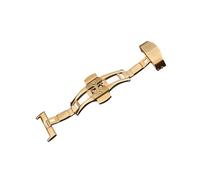 GALPADA Golden Automatic Butterfly Deployment Clasp for Watchbands Double Press Push Button Watch Buckle Replacement Strap Accessory