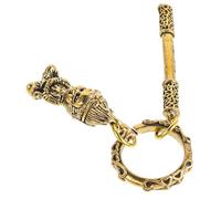 GALPADA Golden Brass Monkey Statue Keychain Charm with Copper Monkey Figure Unique Design Vivid Appearance Intricate Details Multi-purpose Bag Charm for Handbag and Car Key