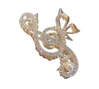 GALPADA Golden Musical Note Hair Clip for Women Alloy and Rhinestone Pearls, Practical and Flexible Design, Elegant Stylish Claw Jaw Clip for Hair Accessories
