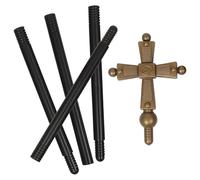 GALPADA Golden Plastic Cross Scepter Staff for Clergy and Priest, Resistant to Deformation and Comfortable Holding, for Role Play Scepter Ceremonies and Religious Costume Prop Applications