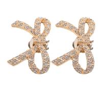 GALPADA Golden Rhinestone Bow Shoe Clips 1 Pair Removable Shoe Decoration Charms with Detachable Design for Party and Prom Accessories