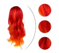 GALPADA Gradient Long Curly Hair Wig for Women Heat Resistant High Temperature Synthetic Wig Non-shiny Fashion Hair Accessory for Cosplay Party Halloween Stage Performance