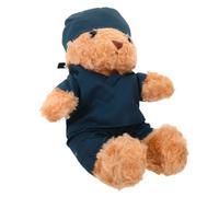 GALPADA Graduation Nurse Bear Plush in Scrub Outfit Detailed Lifelike Stuffed Animal with Expressive Eyes and Movable Limbs Compact Medical Graduation Gift for Nursing Students