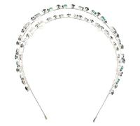 GALPADA Green Crystal Headband Double Layer Leaf Bridal Wedding Hair Vine Rhinestone Accessories for Women Girls Princess Party