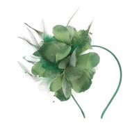 GALPADA Green Plume Hair Accessory for Women Lightweight Comfortable Floral Bridal Headpiece with Advanced Dyeing Technology Suitable for Celebration and Evening Decoration
