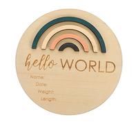 GALPADA Growth Record Rainbow Round Card Smooth Newborn Announcement Photo Prop for Shower Gift Mom Memory Keepsake