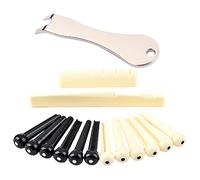 GALPADA Guitar Bridge Pin Pegs with Puller Remover Extractor Tool for Acoustic and Electric Guitar, Made of Plastic and Metal, Featuring Convenient Operation and Simple Installation