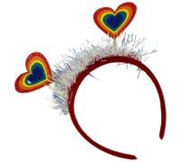 GALPADA Hair Hoop Headband Not Easy to Fall Adjustable Rainbow with Plush and Material Bright Vibrant Colours Pride Accessories for Birthday Party and Masquerade Parties