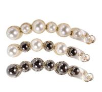 GALPADA Hair Styling Tool 3pcs Pearl Banana Clips Plastic Ponytail Holder for Women Suitable for Daily Use